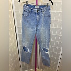 Rolla's Original Straight Distressed Denim High Rise Jeans
Rolla's